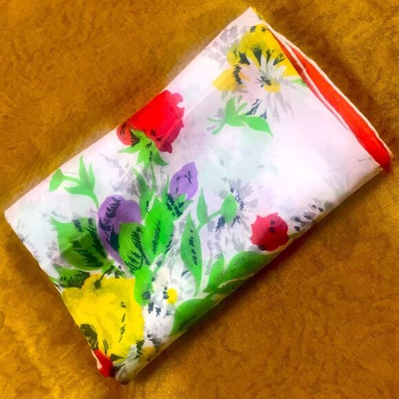 VTG  FLORAL SCARF - Picture 3 of 8